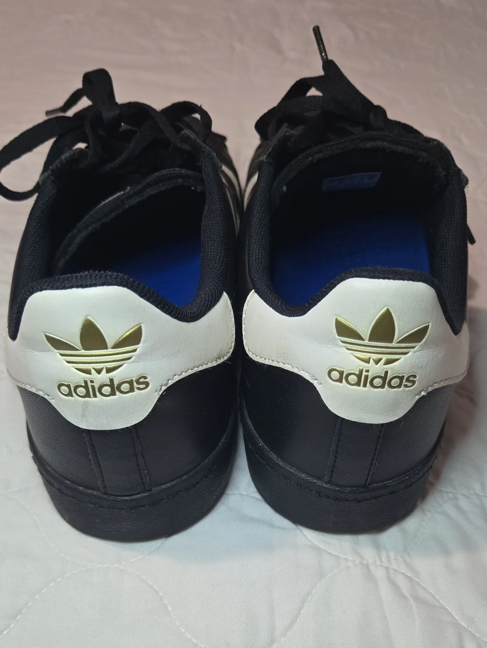 adidas Black Sneakers with White Three Stripes Mens Size 11